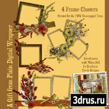 Scrap-kit - 4 Frame Clusters With Flowers