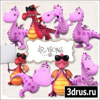 Scrap-kit - Pink Dragons