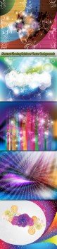 Abstract Glowing Rainbow Vector Backgrounds