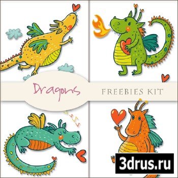 Scrap-kit - Dragons Illustrations #4