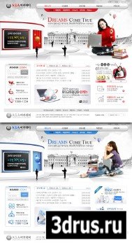 Korea Web Templates - Education Website Fashion Red Gray