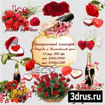 Festive Clip Art - Weddings and Valentine's Day