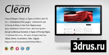 ThemeForest - Clean HTML CSS Template - Corporate Site Template