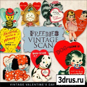 Scrap-kit - Retro Valentines Days Cards #2