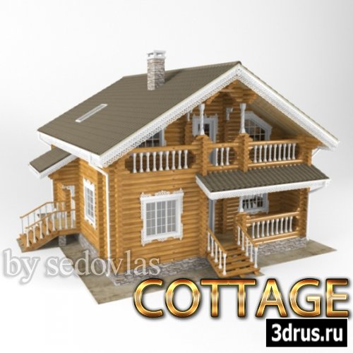 3D model of the warm and cozy cottage