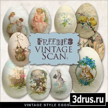 Scrap-Kit Vintage Style Eggs Illustrations