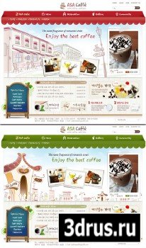 Korean PSD Web Template Stylish Coffee Shop