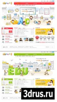 Kindergarten Korean PSD Web Templates