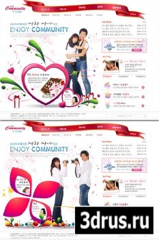 Happy dating Korean PSD Web Template