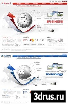 Red Business Network Korea PSD Web Templates