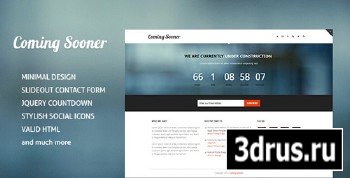 ThemeForest - Coming Sooner - Creative Under Construction Templa - RIP