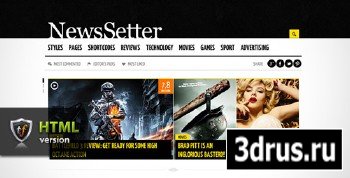 ThemeForest - NewsSetter - News, Technology & Reviews HTML Theme