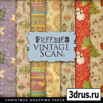 Textures - Christmas Wrapping Paper in Retro Style