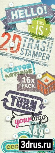 2D Trash Stamper  Vector Actions Pack