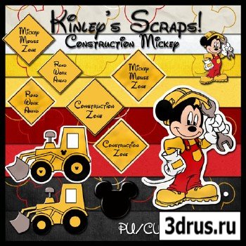Scrap Set -  Construction Mickey