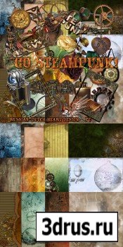 Scrap Set - Go Steampunk! PNG and JPG Files