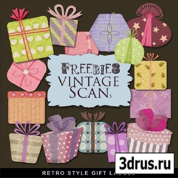 Scrap-kit - Retro Style Gift Labels