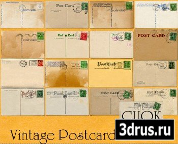 Vintage Postcard Backs Set 2