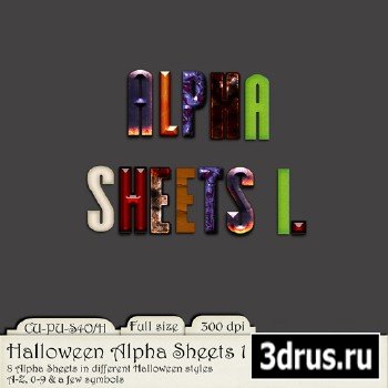 Scrap Kit- Halloween Alpha Sheets 1