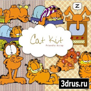 Scrap-kit - Painted Orange Cat