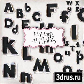 Scrap Set - Papaer Alphabet PNG Files