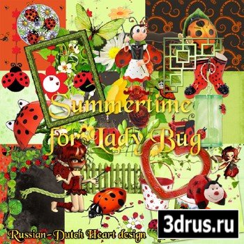 Scrap Set - Summertime for Lady Bug PNG and JPG Files