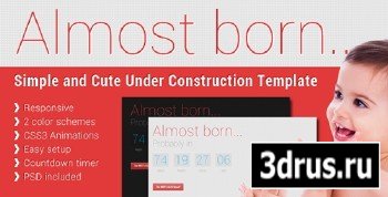 ThemeForest - Almost Born - Simple and Cute Under Construction