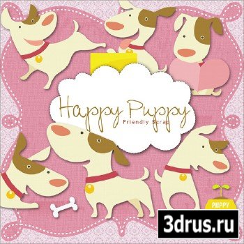 Scrap-kit - Painted Happy Puppy