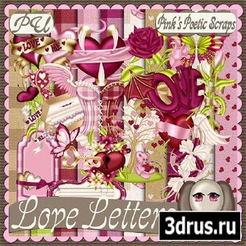 Scrap Set - Love Letters PNg and JPG Files