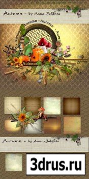 Scrap Set -Autumn Fairytale PNG and JPG Files