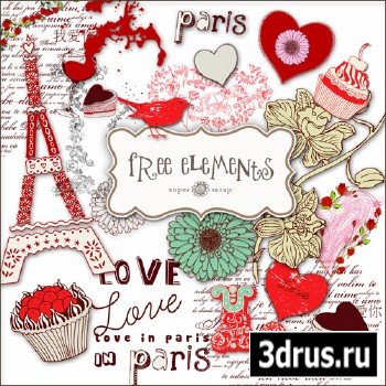 Scrap Set - Love In Paris PNG Files