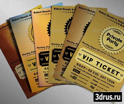 Golden VIP Ticket Showcase. PSD
