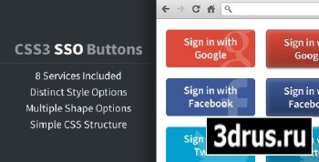 CodeCanyon - CSS3 Social Sign On Buttons