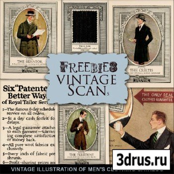 Scrap-kit - Vintage Illustrations Of Men's Clothing Catalog
