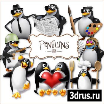 Scrap Set - Penguins PNG Files