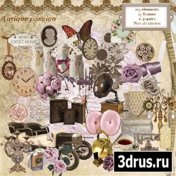 Scrap Set - Antique Passion PNG and JPG Files