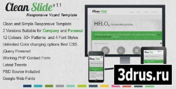 ThemeForest - Clean Slide v1.1 - Responsive HTML Template / Vcard - FULL