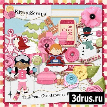 Scrap Set - Girl-January Elements