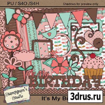 Scrap Set - Its My Birthday PNG and JPG Files