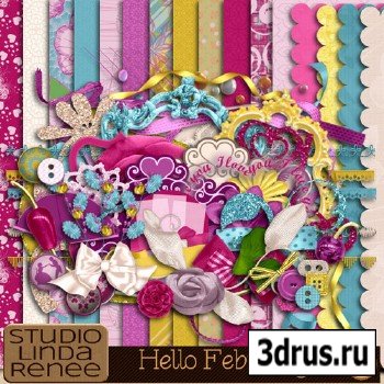 Scrap Set - Hello February PNG and JPG Files