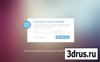 Minimal Email Newsletter Subscription Form PSD