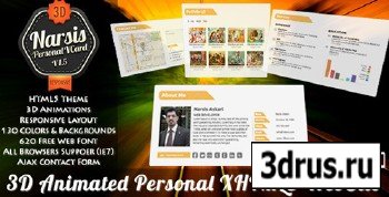 ThemeForest - Narsis 3D & Responsive Personal Static Template - RIP