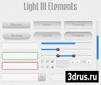 Light UI PSD Elements