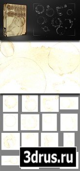 Coffee Stains Pack - 17 JPG Images And ABR Brushes