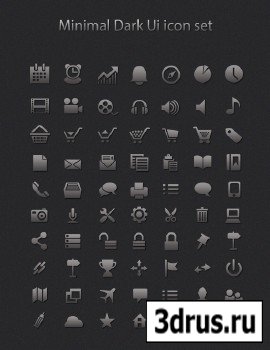 Minimal Dark UI Icon Set