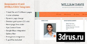 ThemeForest - William Davis vCard - Responsive HTML5 Template - RIP