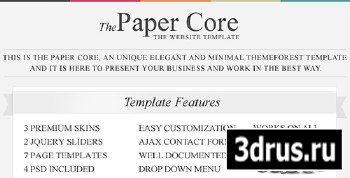 ThemeForest - The PaperCore- Elegant and Minimal Site Template