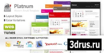 ThemeForest - Platnum Email Template, 6 Layouts, 8 Colors