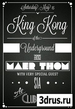PSD Source - King Kong Typographic Flyer