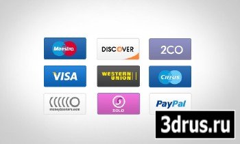 PSD High Quality Payment Options Icon Set